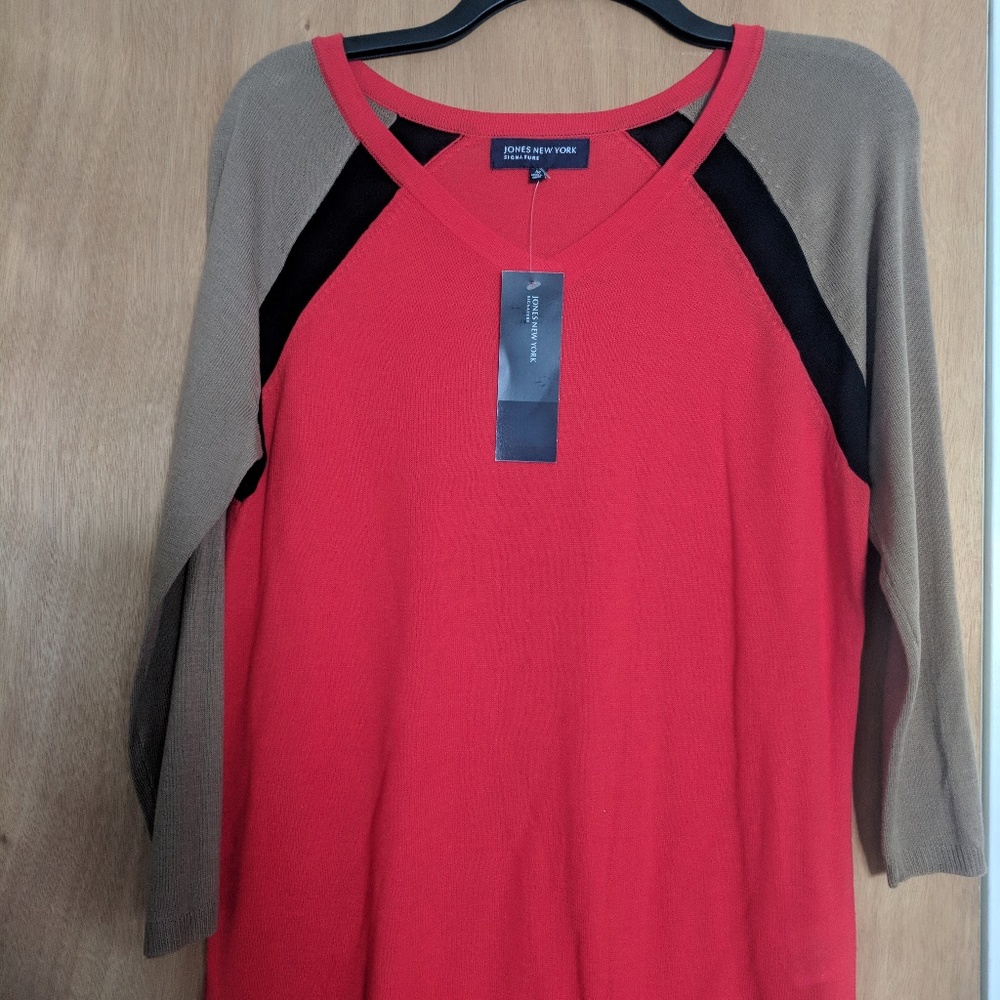 Jones NY Signature Red Top (NWT)